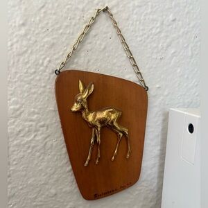 Vintage Tirolerland German Jay, NY Souvenir Deer Wood Wall Hanging
